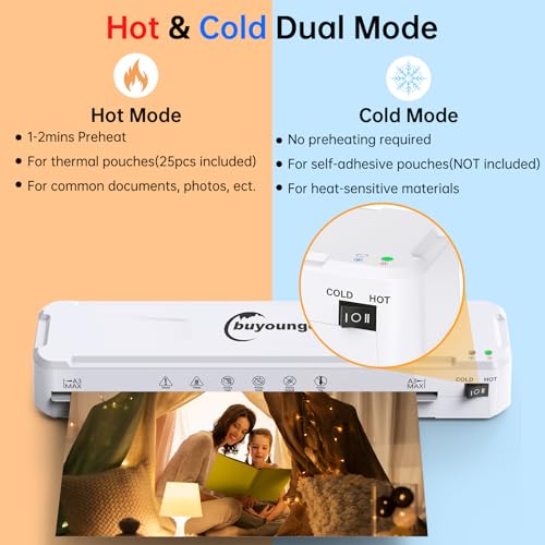 A3 Laminator with Hot and Cold Settings and 30 Pockets A4/A3/A5/A6 Laminating Machine, 5 in 1 Laminating Machine with Paper Cutter and Corner Rounder, Laminator for Office Home School