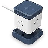 BESTEK USB Power Strip Travel Cube 3-Outlet and 4 USB Charging Station with Mountable Detachable Base, 5 Feet Extension Cord,Flat Plug,1875W,ETL Listed,Back to School Essential Accessories