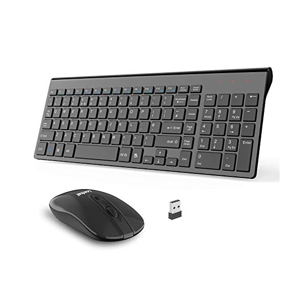 Slim-Wireless-Keyboard-and-Mouse-Set-24G-Cordless-QWERTY-UK-Layout-USB-Keyboard-and-Silent-Mouse-Combo-with-Numeric-Keypad-Ultra-Thin-and-Super-Energy-Saving-for-Windows-PCLaptopSurfaceApple-Mac Slim Wireless Keyboard and Mouse Set, 2.4G Cordless QWERTY UK Layout USB Keyboard and Silent Mouse Combo with Numeric…