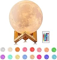 EXTSUD Full Moon Lamp, LED Lunar Night Light Remote Control Table Lamp Dimmable Brightness 16 Main Colors, 4 Light...