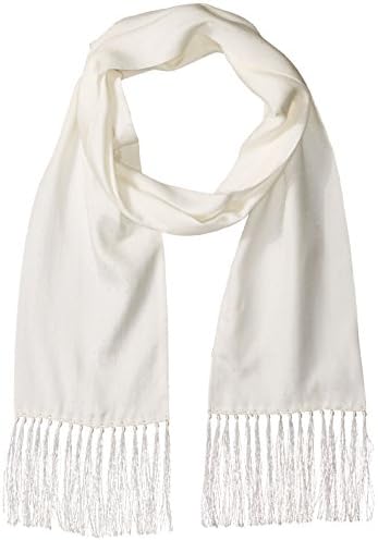Hickey Freeman Men's Jacquard Polka Dot Tuxedo Scarf W/knotted Fringe, White/White, One Size