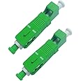 2pcs LC to SC Adapter, Single Mode 9/125um LC/APC Female to SC/APC Male Simplex Hybrid Optical Fiber Adapter Connector