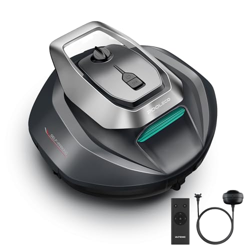 Pooleco 10s Poolroboter, Poolroboter Akku mit 3 Motoren, 90Min für Pools bis 80 m², Fernbedienung und App-Steuerung, automatisches Parken, geeignet fü
