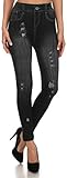 EPYA Women's Seamless Print Jean Look Leggings Skinny Tights Pants
