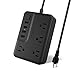 Power Strip with 4 USB Ports 4 Outlets, Maxcio Desktop Charging Station with 10A 5 ft Extension Cord Multi Outlets Extender Plug for Cruise Ship, Dorm Room, Home & Office, Black