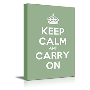 Keep Calm and Carry On Stretched Olive Green