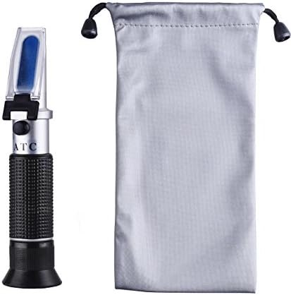 Beer Wort and Wine Refractometer, Dual Scale - Specific Gravity 1.000-1.120 and Brix 0-32%, Replaces Homebrew Hydrometer (Aluminum)
