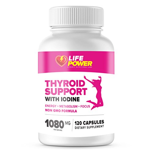 Life Power Labs - Thyroid Support Complex with Iodine - Dietary Supplement For Energy - Metabolism and Focus by Life Power Labs. Non GMO Formula - 120 Capsules.