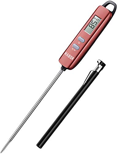 Habor 022 Meat Thermometer, Instant Read Thermometer Digital Cooking Thermometer, Candy Thermometer with Super Long Probe for Kitchen BBQ Grill Smoker Meat Oil Milk Yogurt Temperature