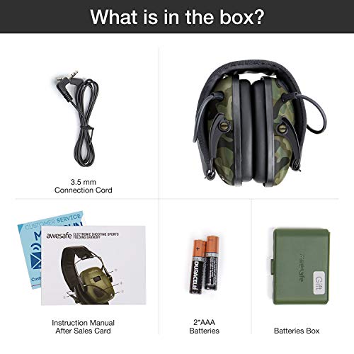 Electronic Shooting Earmuffs Ear Hearing Protection Headphones for Shooter Gun Range Noise