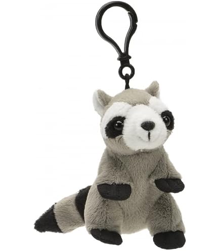 Unipak Wildlife Wolf Plush Key Holder – 3.5-inch Multicolor Keychain With Snap Closure - View #2