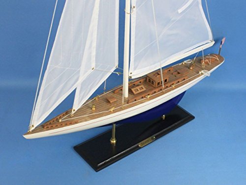 Hampton Nautical Wooden Model Sailing Yacht Enterprise, 35"