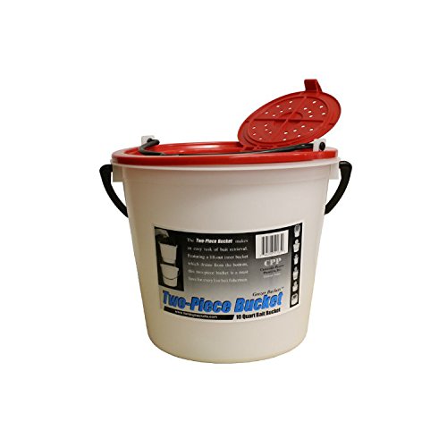 Challenge 50165 10 Quart Bait Bucket-2 Piece, White/Red