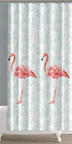 American Bath Linen ABL Flamingos Print Shower Curtain. Size 71" W x 78" L