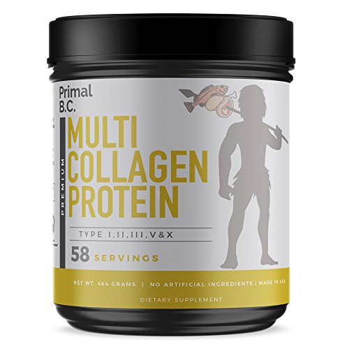 Primal B.C. - Multi-Collagen Protein Powder - Type 1, 2, 3, 5, 10 Marine, Grass-fed Beef (Bovine), Pasture-raised Chickens, Eggshell Membrane Peptides for Keto/Paleo- Skin, Hair, Anti Aging, Joints