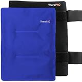 Large Pain Relief Ice Pack with Wrap by TheraPAQ - Elastic Velcro Straps for Hot / Cold Therapy | Best as Heat Pad or Cold Pac for Hip, Shoulder, Knee, Thigh, Shins & Calves (XL pack: 14" X 11")