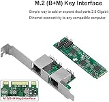 Sujhyrty M.2 Dual 2.5G Ethernet NIC 2Port RJ45 2500Mbps RTL8125B Gaming Card view 2