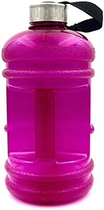 Gallon Water Bottle High Capacity Sports Water Bottle BPA Free Reusable Wave Enviro Eastar Resin Portable Large Sport Outdoor Gym Fitness Training Jug Container 2.2 Liter 1 Pcs. (Rose Red)