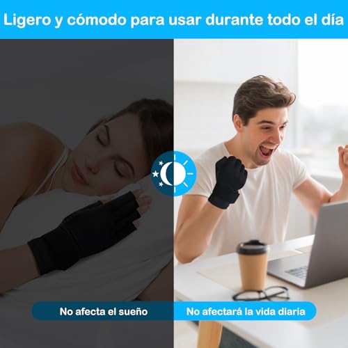Guantes de Compresión para Artritis - Guantes de Artritis para Mujer, Reumatoide Tunel Carpiano Manos Dedos Alivia Dolores y Rigidez de Manos, Suave Arthritis Gloves para Mujere y Hombre