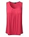 DRESSIS Women's Basic Soft Pleated Scoop Neck Sleeveless Loose Fit Tank Top CORAL L