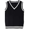 Vrouwen Mouwloze Tank Vesten Gebreide Truien Gilets Truien Cosplay Kostuum Klassieke School Leuke V-hals School Uniform…