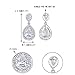 EVER FAITH Women's Cubic Zirconia Crystal Wedding Tear Drop Earrings Clear Silver-Tone
