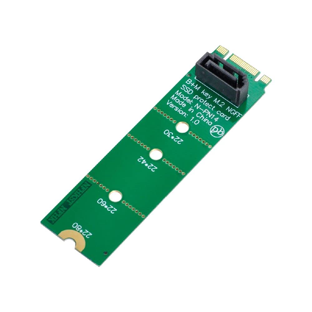 Cablecc Motherboard NGFF B/M Key M.2 to Vertical SATA 7 Pin Hard Drive SSD PCBA Extension Adapter