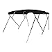 MSC 3 Bow 4 Bow Bimini Top Boat Cover with Rear Support Pole and Storage Boot(Black, 4 Bow 8'L x 54