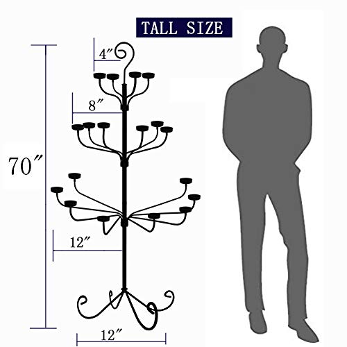 smtyle Tall Votive Candle Holders DIY 18 Floor Candelabra for Tealight Set Wedding Decor Large 70 inch with Black Iron