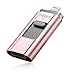 USB Flash Drive 128GB, Kimiandy USB 3.0 OTG Jump Drive Pen Drive Compatible iPhone/iPad/PC/Android, External Storage USB 3.0 Adapter Expansion (128GB Gold)