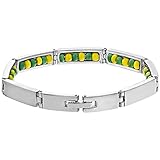 Stainless Steel Link Santeria Inside Green Yellow Orula Babalawo Bracelet 8