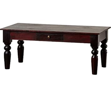 Three Posts Traditional Mahogany Coffee Table Handcrafted From