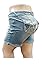 Jack David Womens Plus Size Short Stretch Distressed Ripped Blue Denim Jeans