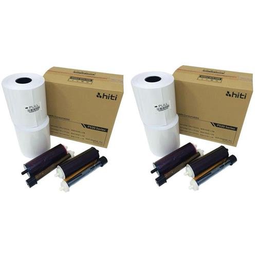 HiTi 4x6 Media for Photo Printer P520 & P520L - 2 Pack (4 Rolls & 4 Ribbons - 2 Thousand Prints Total)