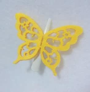 hair butterfly yellow clips