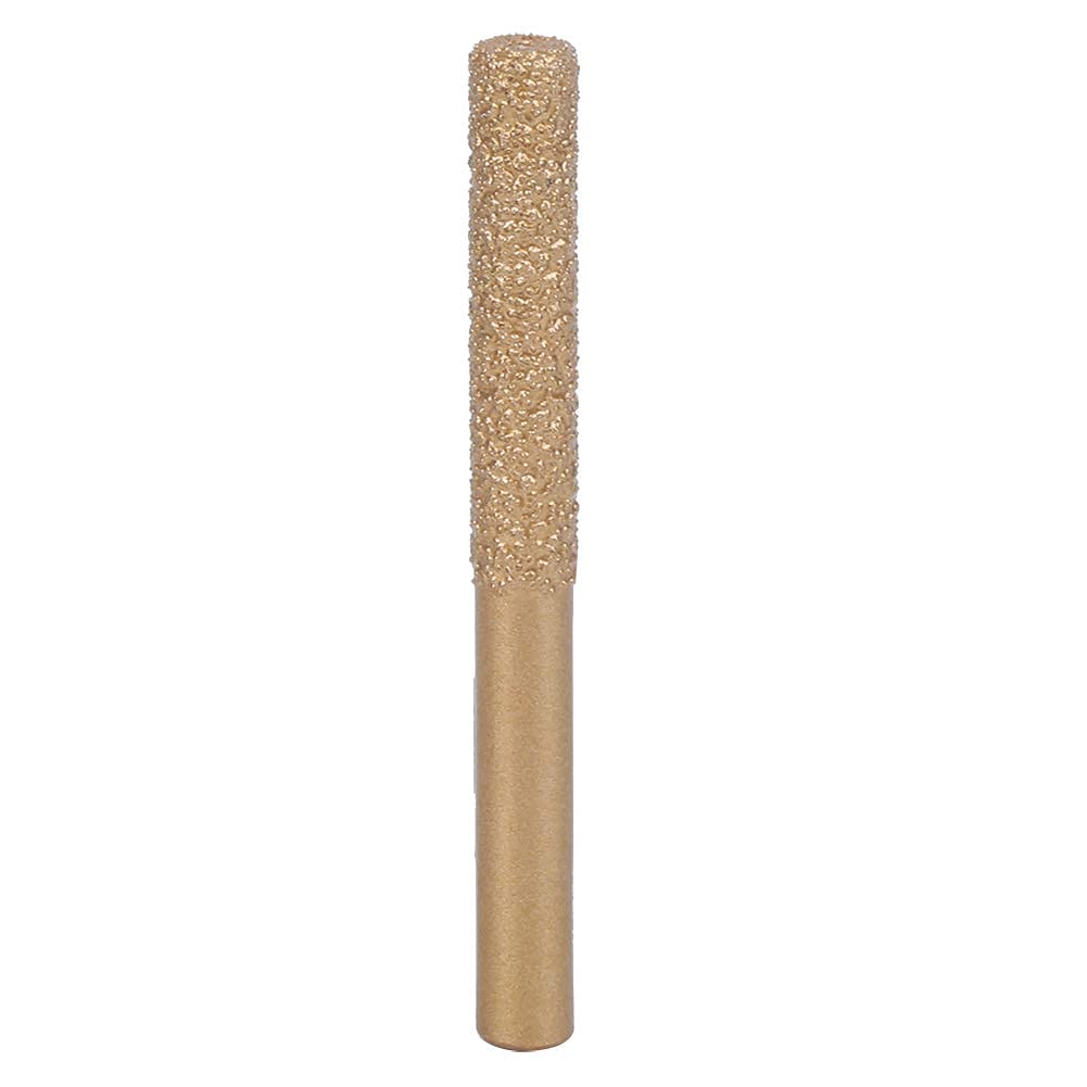 Diamond Router Bits Golden Brazed Straight Shank for Edge Cutting of Marble, Quartz and Artificial Stone (6.35 * 7 * 65mm)
