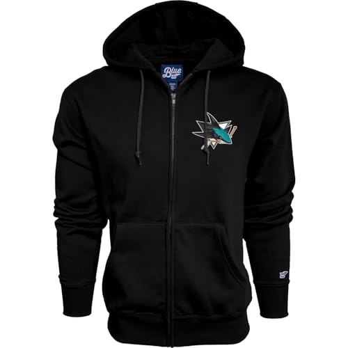 Blue 84 San Jose Sharks NHL Officially Licensed Full Zip Hooded Sweatshirt Icon…