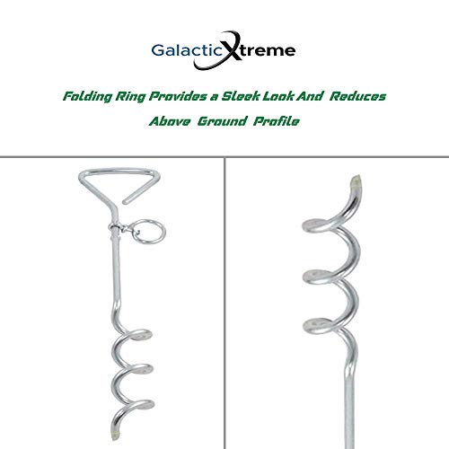 Galactic Xtreme Trampoline Stakes Anchors - Strong and Galvanized Gives a Greater Span of Anchorage - Trampoline Anchors Trampoline Anchor kit - Trampoline Wind Stakes - Ground Anchors Heavy Duty - Sp