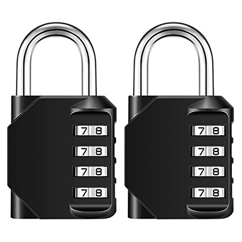 KeeKit Combination Lock, 4 Digit Combination Padlock, Weatherproof Outdoor Gate Lock, Locker Lock for School, Gym, Employee, Combination Lock for Case, Toolbox, Hasp Cabinet and Storage, 2 Pack