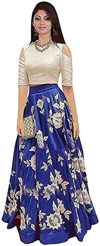 Aarna Fashion Embroidered Lehenga Choli (Pink) (blue)