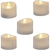 Homemory Flameless Tea Lights Candles, Last 5days Longer Battery Operated LED Votive Candles, 12 pcs Flickering Tealights wit