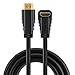 CableCreation 4K HDMI Cable 3ft Down Angle 90 Degree Right Angle, Support 4K@60Hz Ultra HD 3D Video, Male to Male Black HDMI Cable for TV, PC, Gaming and More