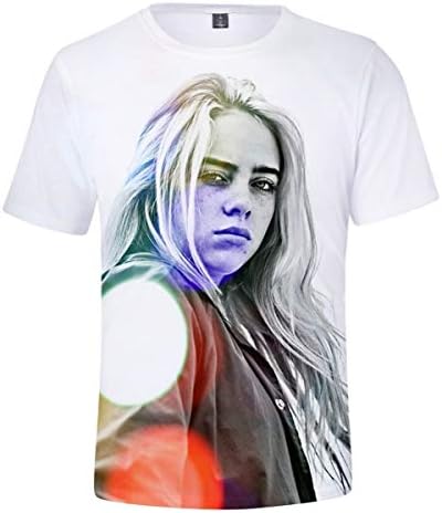 Cocophie Billie Eilish 3D Print Shirt Causual Tops Short Sleeve T-Shirts for Fans Women Men and Teen