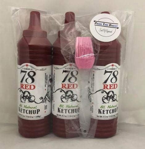 78 Red Original Ketchup 17.2 oz, (3 Pack) with Silicone Basting Brush in a Prime Time Direct Sealed Bag