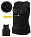 Junlan Men Weight Loss Shirts Waist Trainer Shaper Slim Tank Top Workout Exercise Vest (Sauna Tank Black, S)
