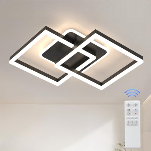 ANTENLICHT LED Deckenlamape Wohnzimmer Modern Geometrisch, 40W Wohnzimmerlampe mit Fernbedienung Stufenlos Dimmbar 3000-6500K, Deckenleuchte aus Metal