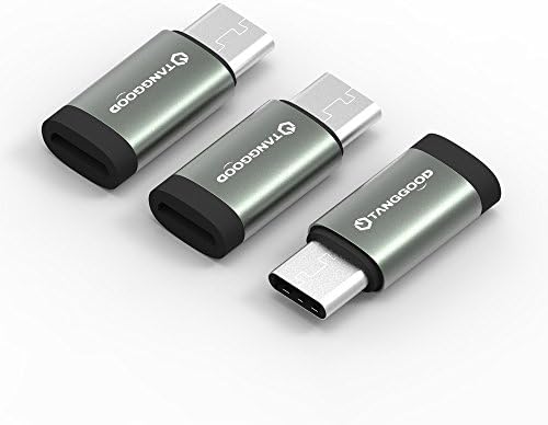 [Pack of 3] USB-C to Micro USB Adapter with Metal case, TANGGOOD Type-C Adapter with 56kΩ Resistor, Syncs and Charges for Galaxy S8, LG G5, Google Pixel, Nexus 5X/6P and more