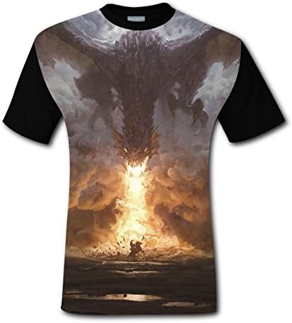 LZQ Tshirt Man Short Sleeve New Summer Tshirt 3D Personalized With Fire Dragon For Men 3XL