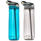 Contigo AUTOSPOUT Straw Ashland Water Bottles, 24 oz, Scuba and Smoke, 2-Pack