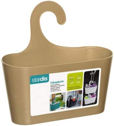 stardis Shower Basket with Hooks for Hanging Shower Shelf Bathroom Utensilo Hanging Rack Beige